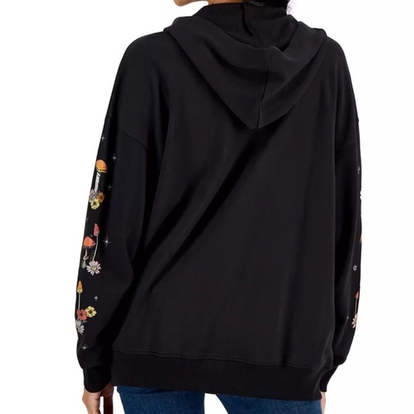 Rebellious One Butterfly Graphic Long-Sleeve Hoodie Pullover, XS, Black NWT - Picture 3 of 14